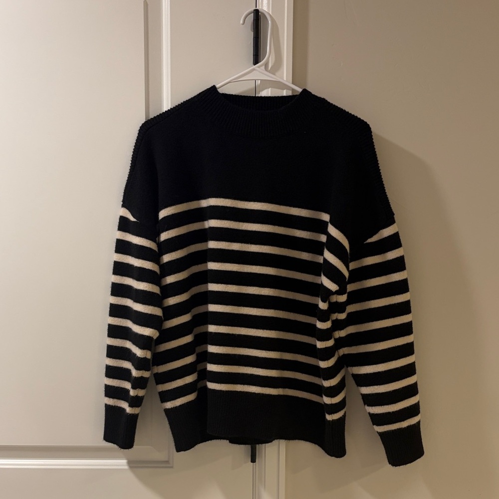 Black and White Striped Sweater